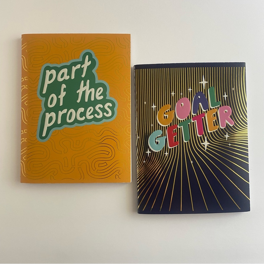 Set of 2 Notebooks (Part of the Process and Goal Getter) - Purple and Yellow